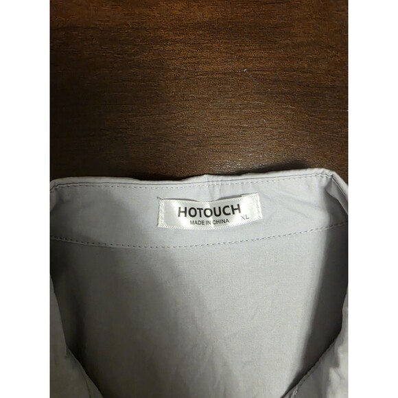 Hotouch Women Gray Button Down Shirt Long Sleeve V Neck Size XL - Picture 2 of 8